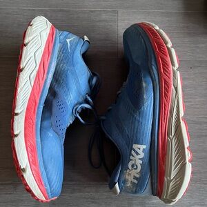 HOKA Blue and Red Running Shoes size 14